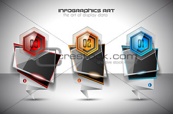 Infographic Abstract template with multiple choices glass buttons