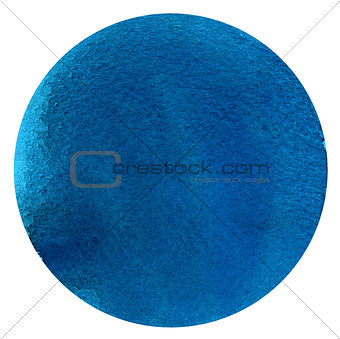 Blue circle watercolor isolated
