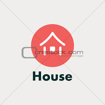 Icon house. Vector abstract silhouette