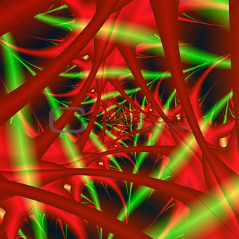 Red and Green Neural Network Spiral
