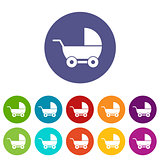 Baby carriage flat icon