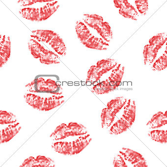 lips seamless halftone