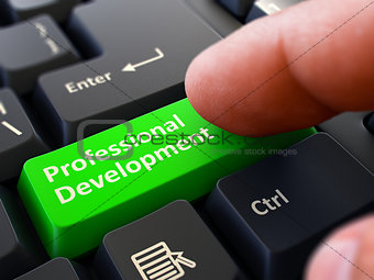 Professional Development - Concept on Green Keyboard Button.