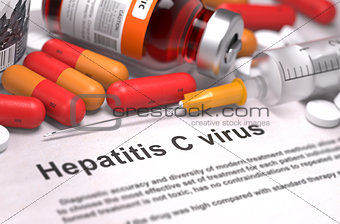 Diagnosis - Hepatitis C Virus. Medical Concept. 3D Render.