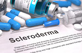 Scleroderma Diagnosis. Medical Concept. Composition of Medicaments.