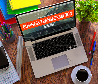 Business Transformation Concept on Modern Laptop Screen.