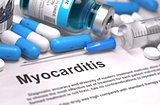 Diagnosis - Myocarditis. Medical Concept.