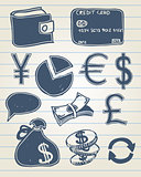 Finance doodle set