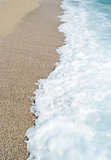 sand beach and blue wave sea