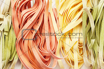 Colorful italian pasta