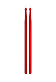 Pair of wooden drumsticks in red design