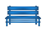 Rural bench in blue design