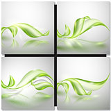 Abstract wave green background