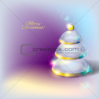 Glass transparent Christmas tree