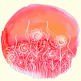 Vector watercolor paint floral design