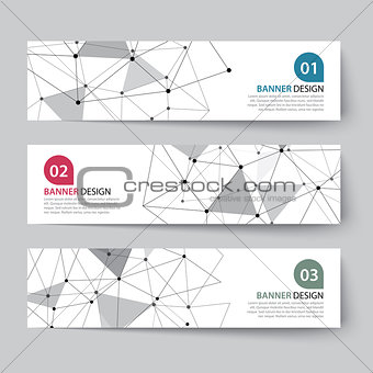 banners set with abstract wireframe 