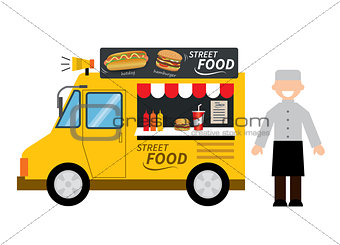 food truck hamburger,hot dog, street food