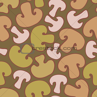 seamless background with sliced mushrooms