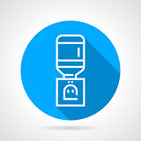 Office water dispenser blue round vector icon