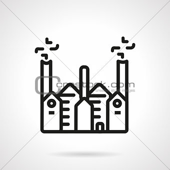 Manufacturing building line vector icon
