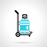 Water delivery black and blue vector icon