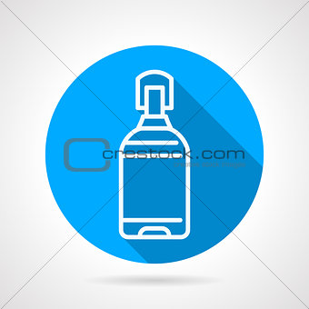 Plastic bottle blue round vector icon