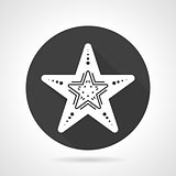 Starfish black round vector icon