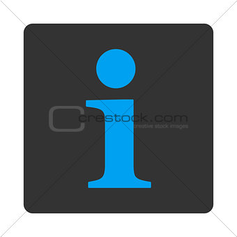 Info flat blue and gray colors rounded button