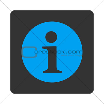 Information flat blue and gray colors rounded button