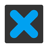Cancel flat blue and gray colors rounded button