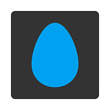 Egg flat blue and gray colors rounded button