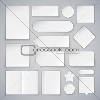 Set of White Paper Sheets Mock Ups and Banners