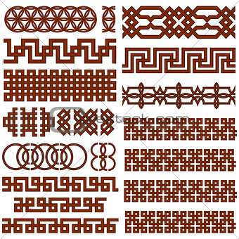 17 Oriental Geometrical Seamless Borders