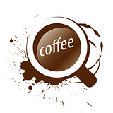 vector logo and a cup of coffee splashes