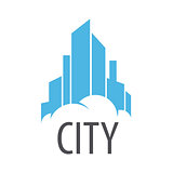 vector logo Blue City on the cloud