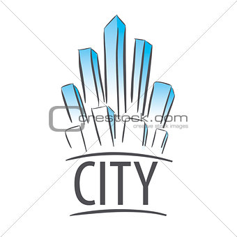 vector logo city in the form of crystals