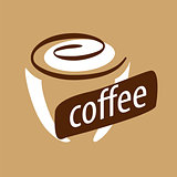 vector logo cup of coffee and cream