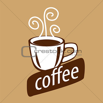 vector logo cup of coffee and steam