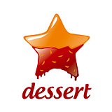 vector logo dessert in the form of a star with chocolat