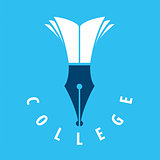 vector logo nib and books for college