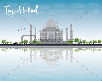 Taj Mahal with Tree and cow