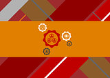 Flat geometric tech background with gears