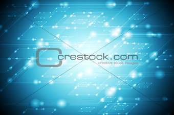 Abstract shiny blue tech background
