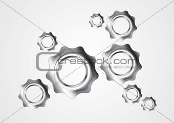 Abstract concept metal gears mechanism design