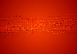 Red bright vector technical background
