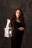 Beautiful pregnant woman conceptual idea