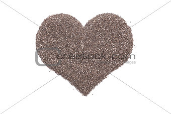 Chia seeds in a heart shape