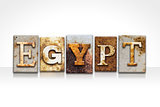 Egypt Letterpress Concept Isolated on White