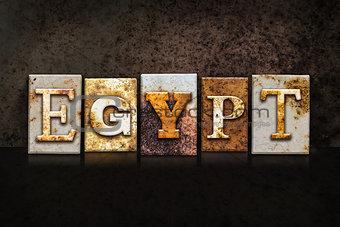 Egypt Letterpress Concept on Dark Background