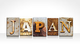 Japan Letterpress Concept Isolated on White